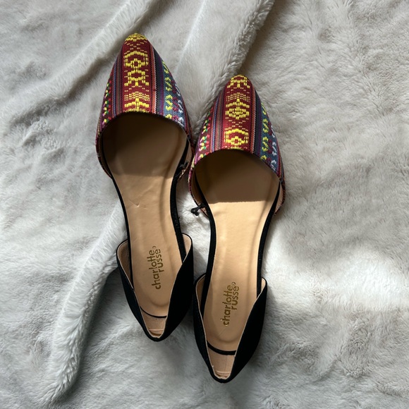 Colorful Patterned D’orsay Flats, Size 8 - Picture 5 of 11